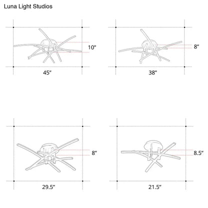 DecorBites™ DecorBites™ Simple Metal Crossed Rod LED Bedroom Flush Mount Ceiling Light Fixture