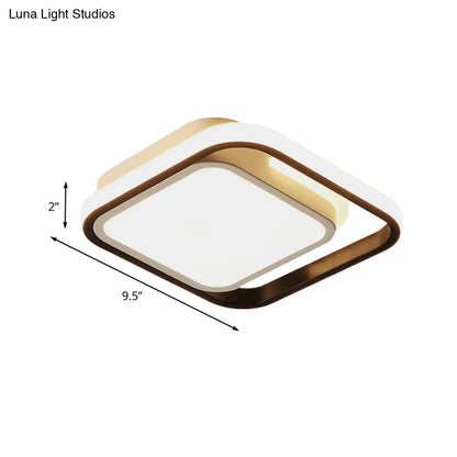 DecorBites™ DecorBites™ Simple Metallic LED Flush Mount Ceiling Lamp - Squared Flush Lighting for Hallways and Corridors (Black) in 3 Light Modes