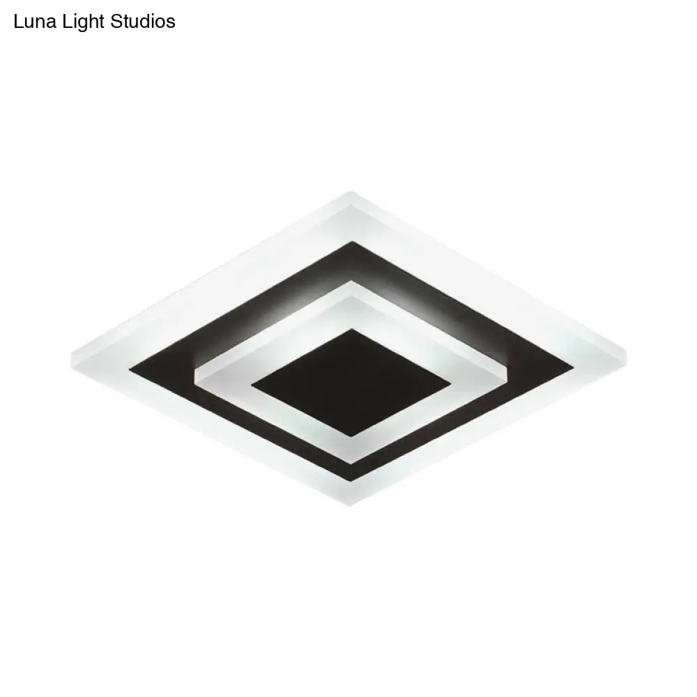 DecorBites™ DecorBites™ Simple Small Round/Square Ceiling Lamp in White/Coffee Acrylic with Warm/White LED for Corridor