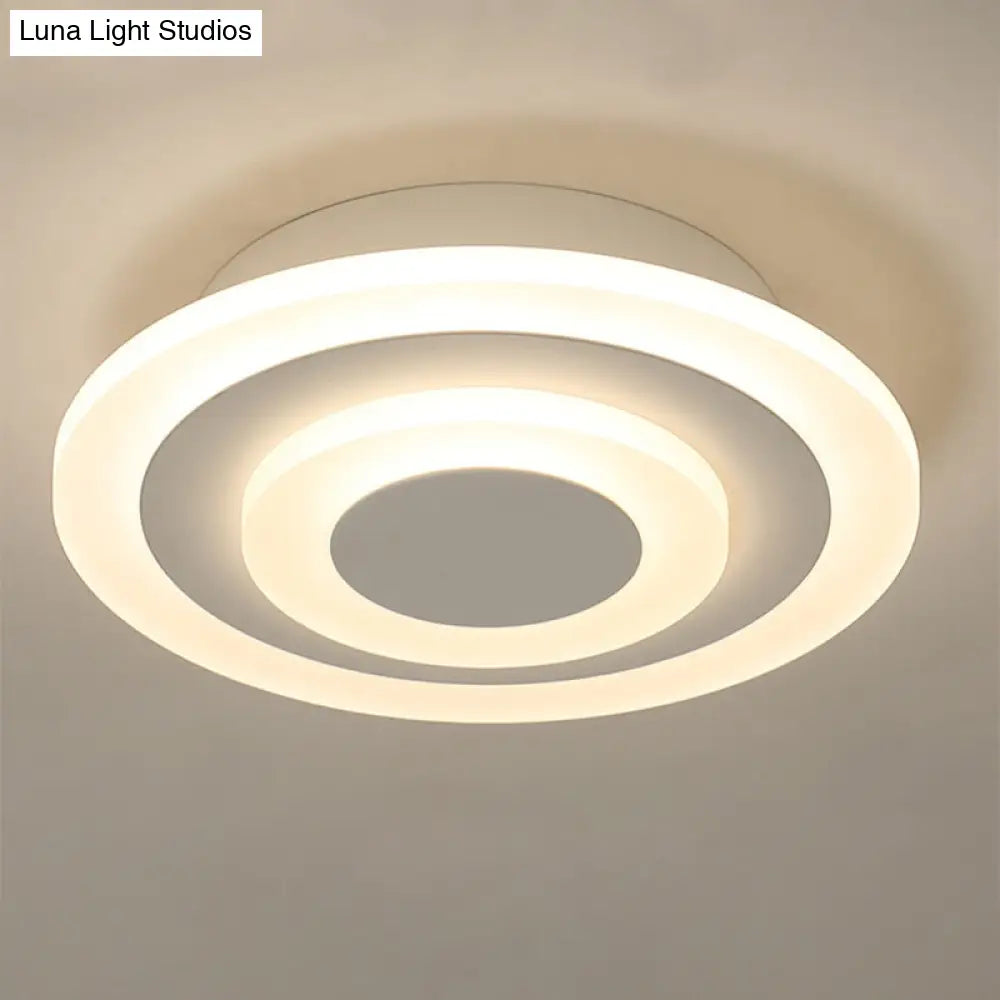 DecorBites™ DecorBites™ Simple Small Round/Square Ceiling Lamp in White/Coffee Acrylic with Warm/White LED for Corridor