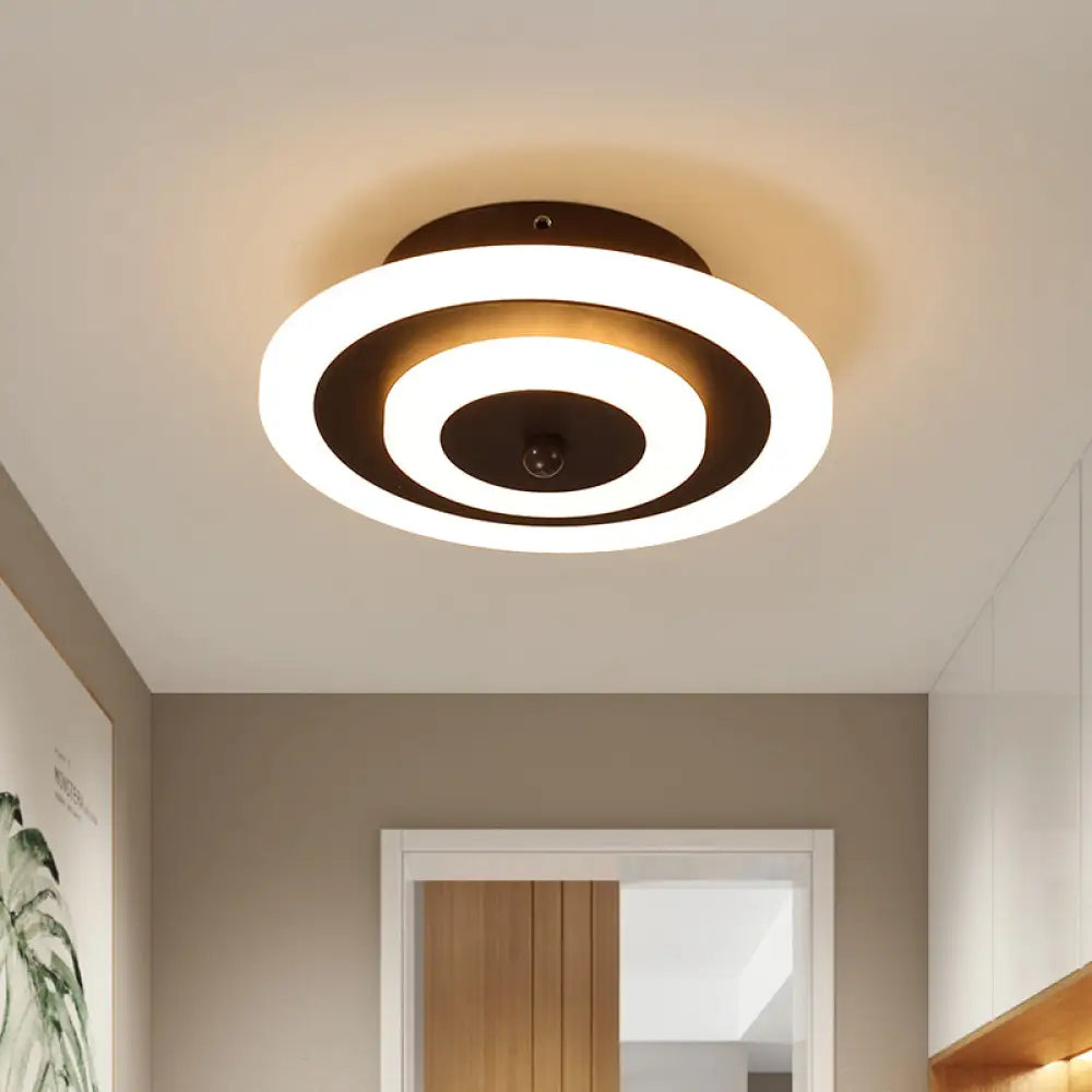 DecorBites™ DecorBites™ Simple Small Round/Square Ceiling Lamp in White/Coffee Acrylic with Warm/White LED for Corridor