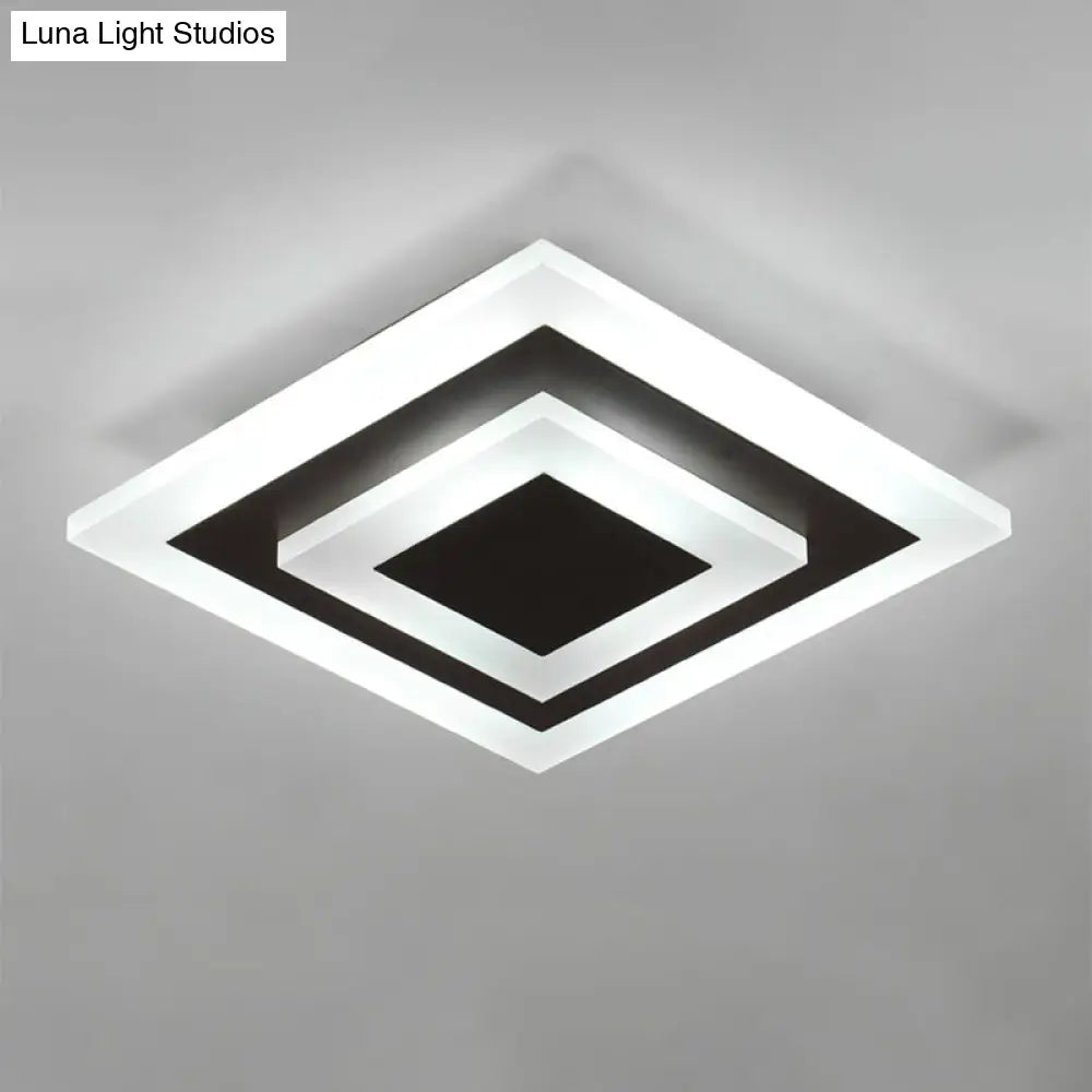 DecorBites™ DecorBites™ Simple Small Round/Square Ceiling Lamp in White/Coffee Acrylic with Warm/White LED for Corridor