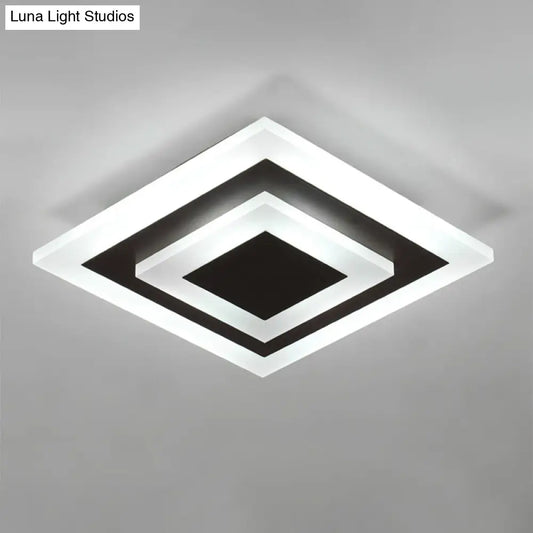 DecorBites™ DecorBites™ Simple Small Round/Square Ceiling Lamp in White/Coffee Acrylic with Warm/White LED for Corridor