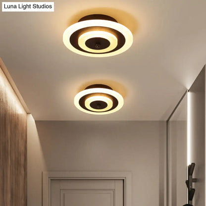 DecorBites™ DecorBites™ Simple Small Round/Square Ceiling Lamp in White/Coffee Acrylic with Warm/White LED for Corridor