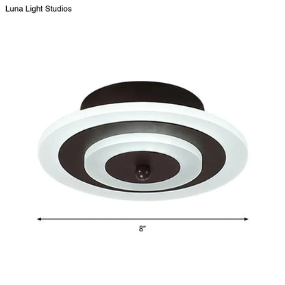 DecorBites™ DecorBites™ Simple Small Round/Square Ceiling Lamp in White/Coffee Acrylic with Warm/White LED for Corridor