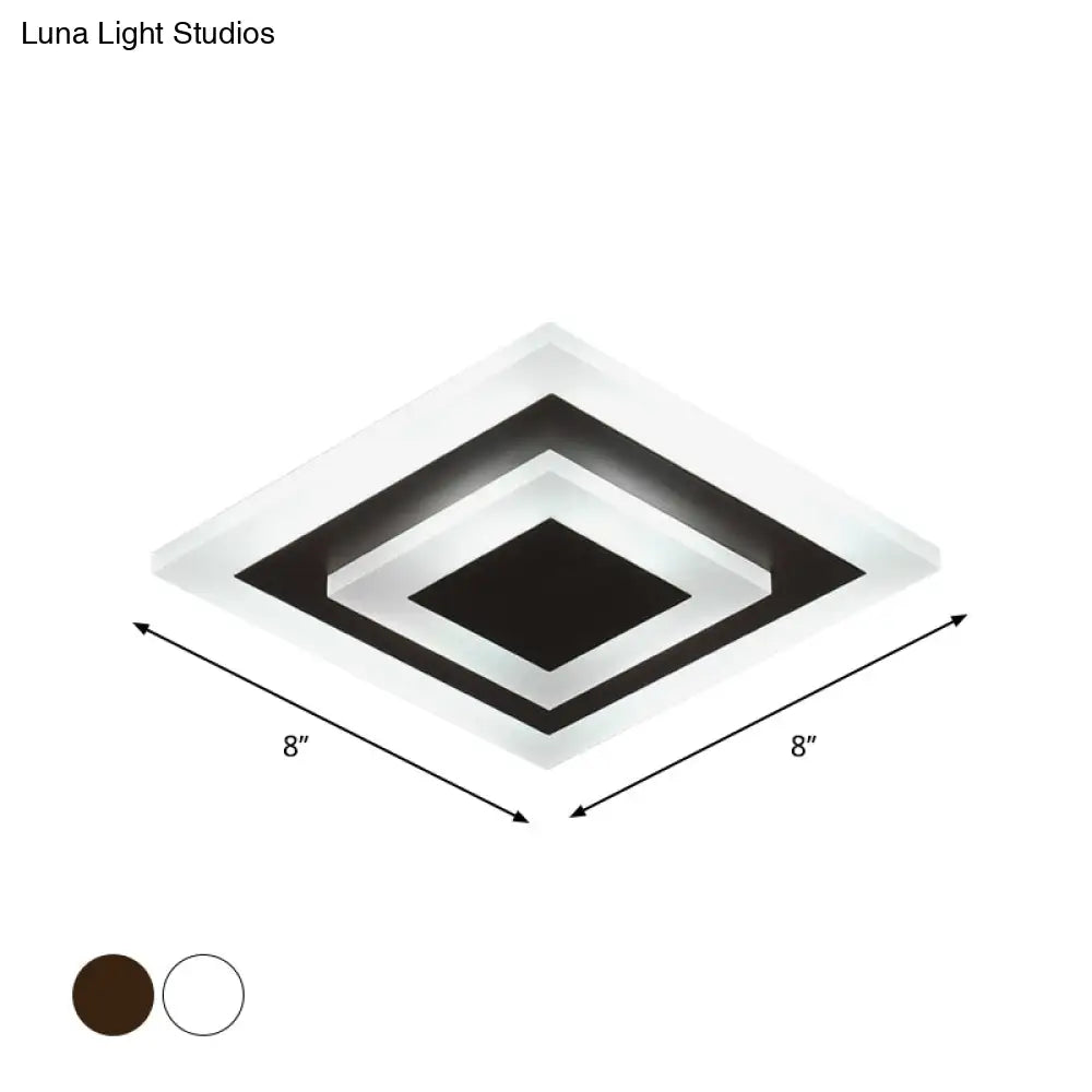 DecorBites™ DecorBites™ Simple Small Round/Square Ceiling Lamp in White/Coffee Acrylic with Warm/White LED for Corridor