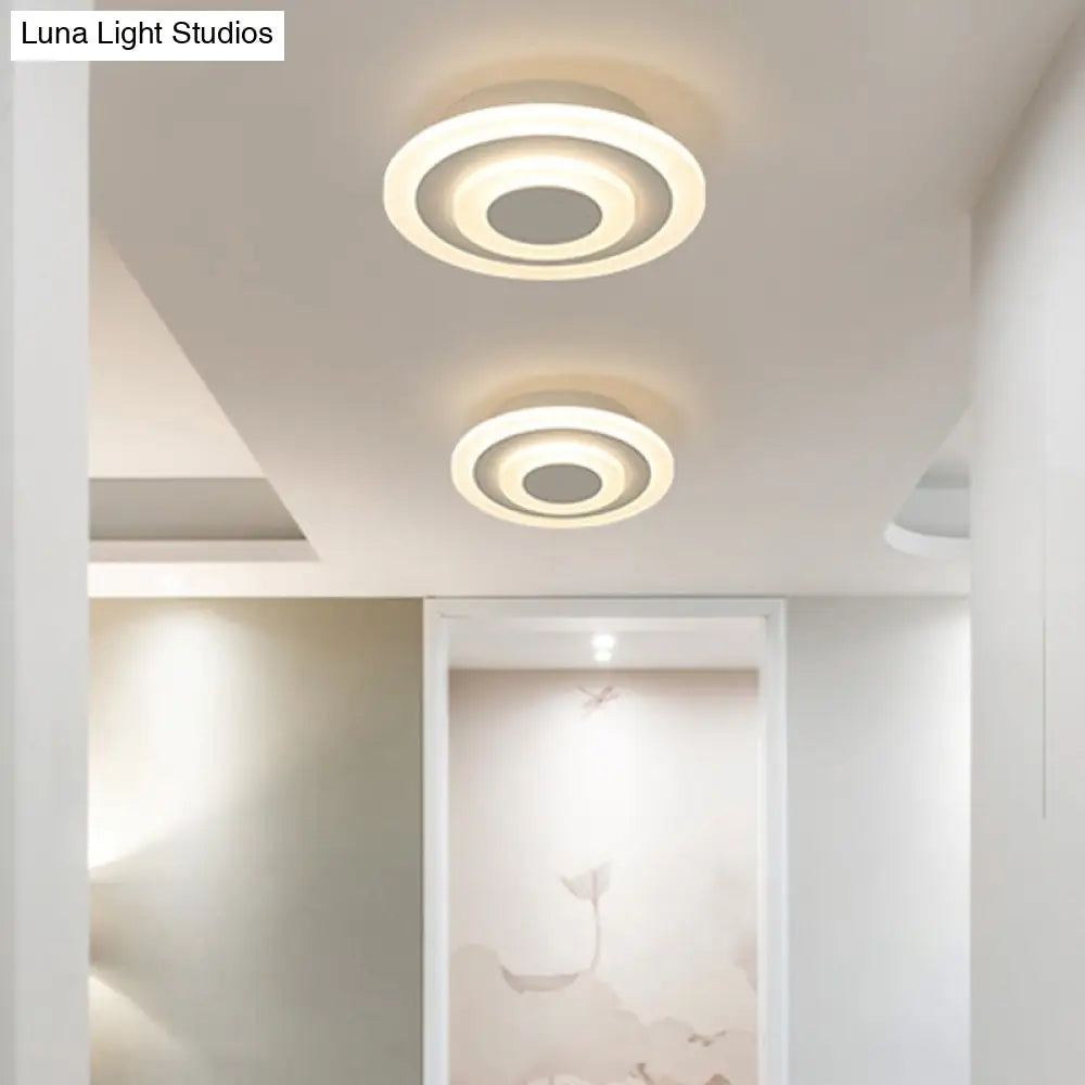 DecorBites™ DecorBites™ Simple Small Round/Square Ceiling Lamp in White/Coffee Acrylic with Warm/White LED for Corridor