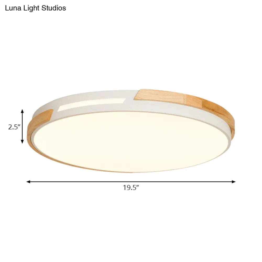 DecorBites™ DecorBites™ Simple Style Acrylic Flushmount LED Ceiling Light in White, 12"/16"/19.5" Width - Ideal for Bedroom