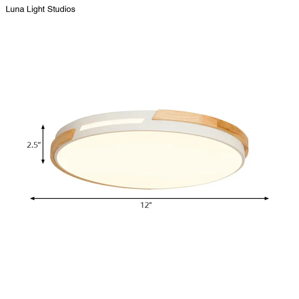 DecorBites™ DecorBites™ Simple Style Acrylic Flushmount LED Ceiling Light in White, 12"/16"/19.5" Width - Ideal for Bedroom