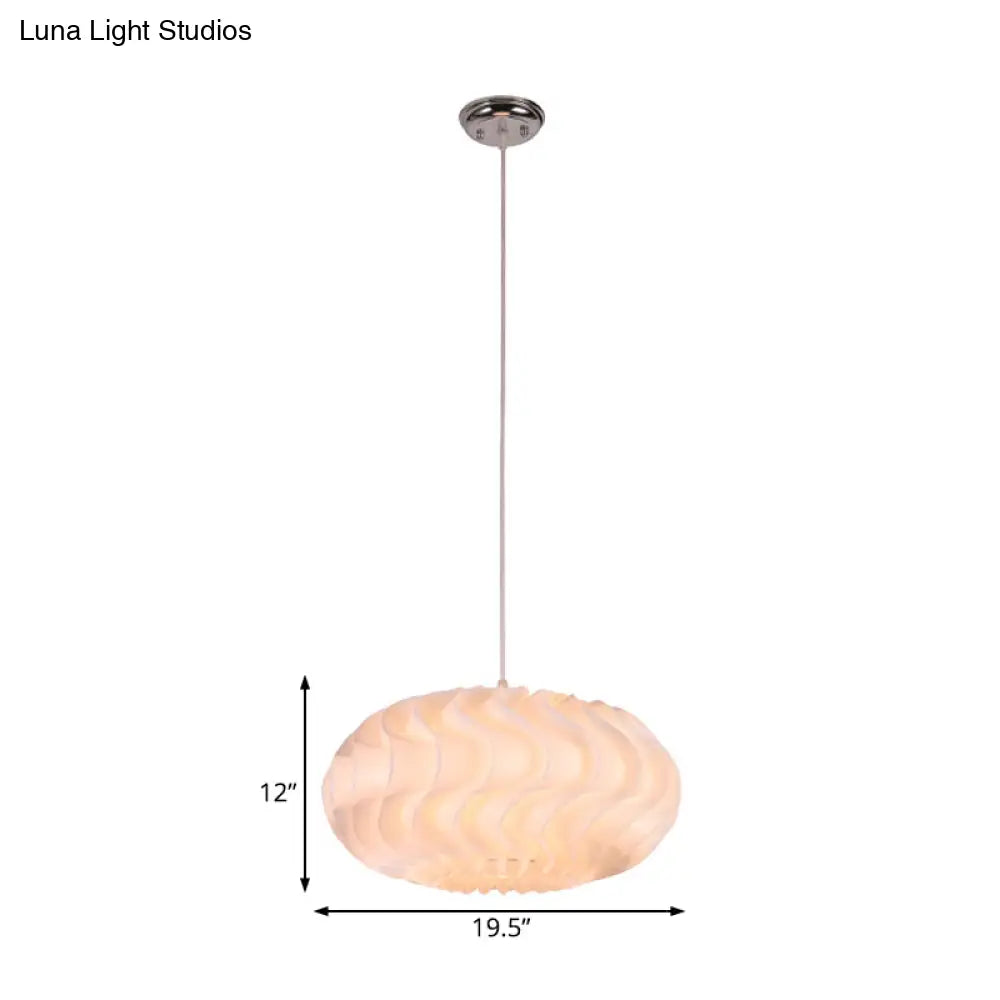 Simple Style Acrylic Meringue Pendant Light - 1 Light White Ceiling Pendant, 14"/16"/19.5" Wide