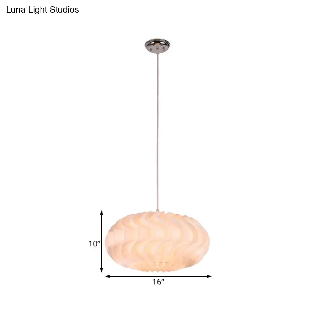 Simple Style Acrylic Meringue Pendant Light - 1 Light White Ceiling Pendant, 14"/16"/19.5" Wide