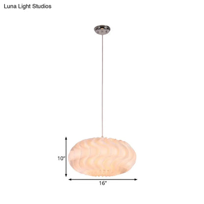 Simple Style Acrylic Meringue Pendant Light - 1 Light White Ceiling Pendant, 14"/16"/19.5" Wide