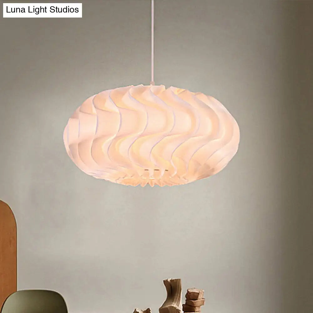 Simple Style Acrylic Meringue Pendant Light - 1 Light White Ceiling Pendant, 14"/16"/19.5" Wide