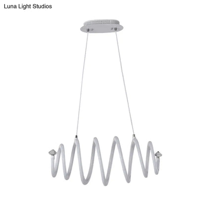 Lámpara de araña espiral LED blanca acrílica de estilo sencillo: elegante lámpara colgante para sala de estar