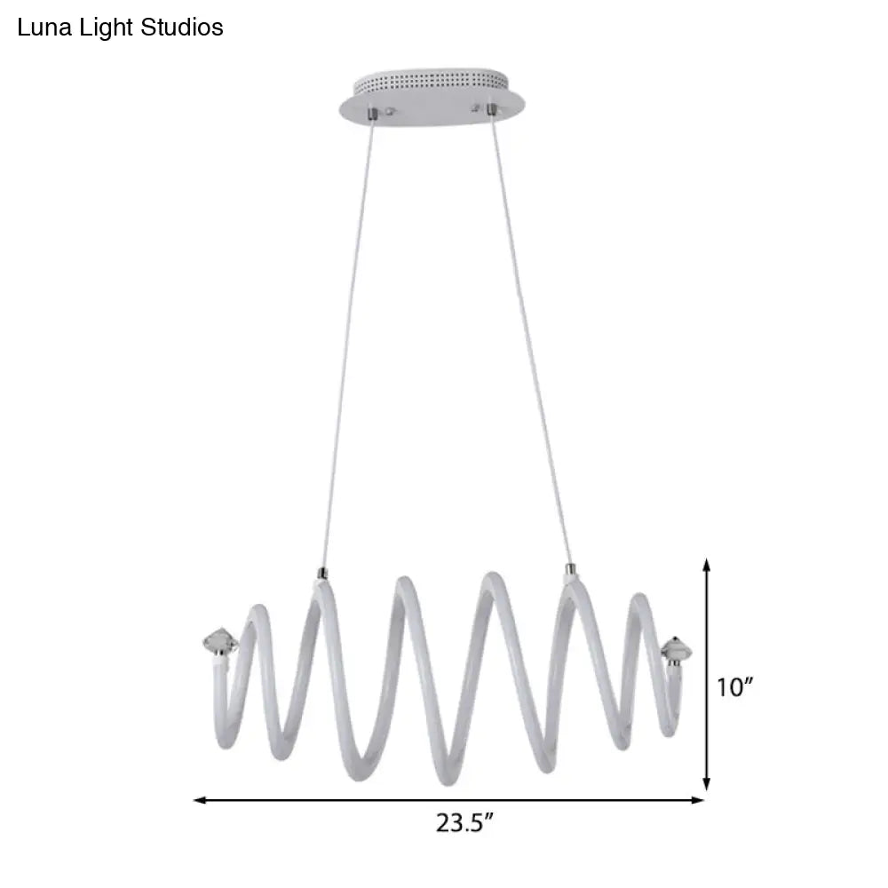 Lámpara de araña espiral LED blanca acrílica de estilo sencillo: elegante lámpara colgante para sala de estar