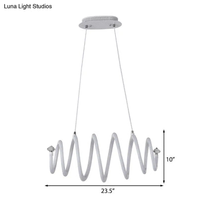 Lámpara de araña espiral LED blanca acrílica de estilo sencillo: elegante lámpara colgante para sala de estar