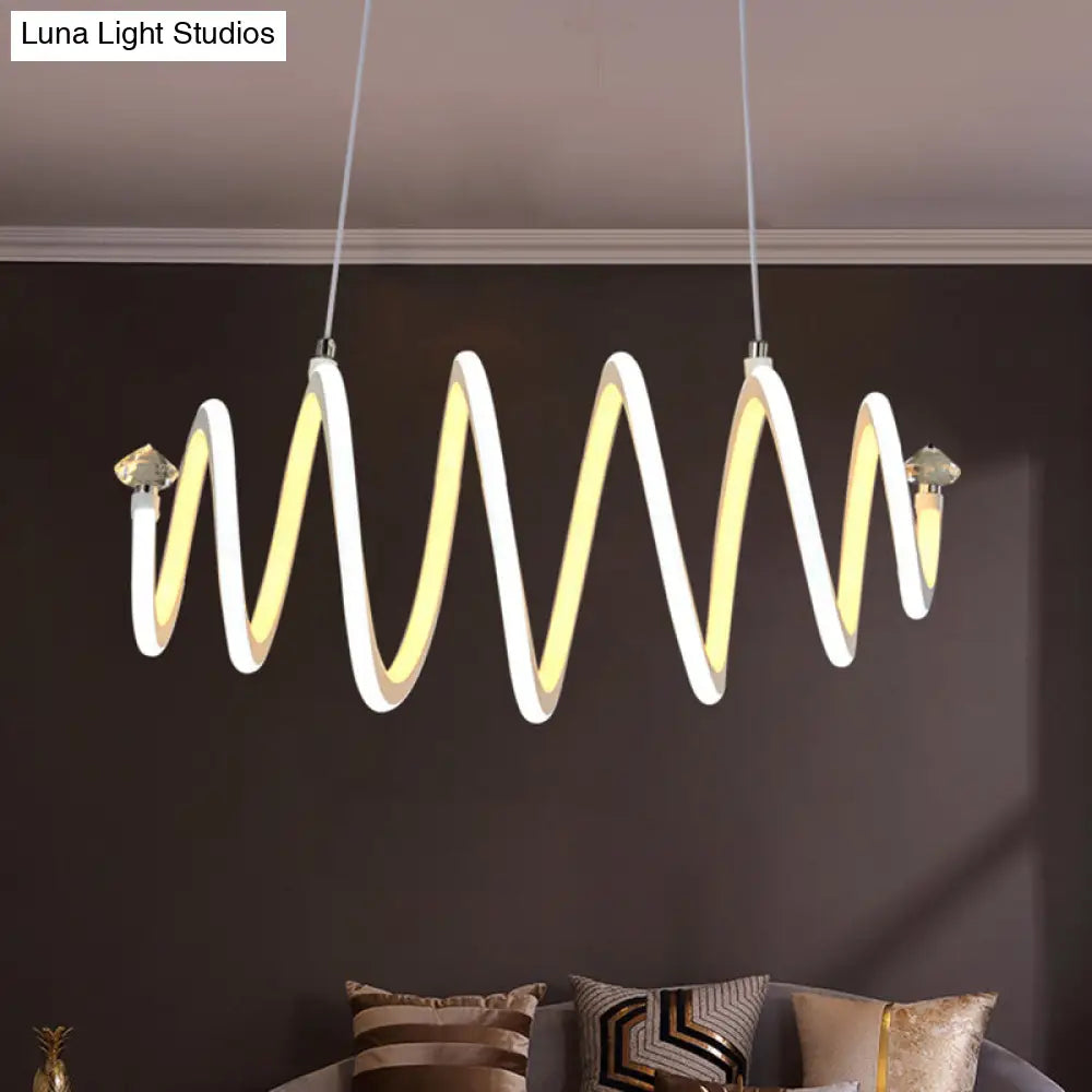 Lámpara de araña espiral LED blanca acrílica de estilo sencillo: elegante lámpara colgante para sala de estar