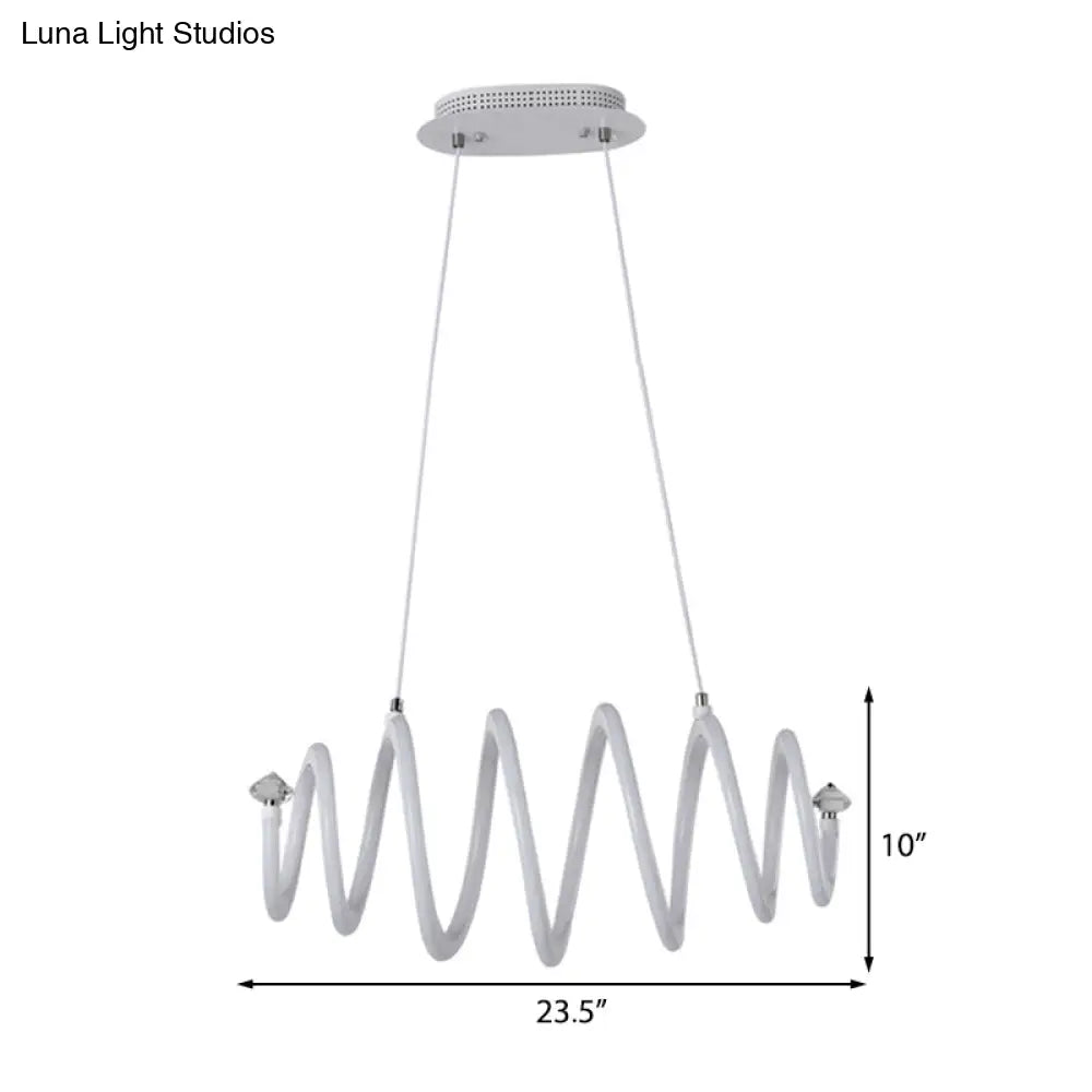 Lámpara de araña espiral LED blanca acrílica de estilo sencillo: elegante lámpara colgante para sala de estar