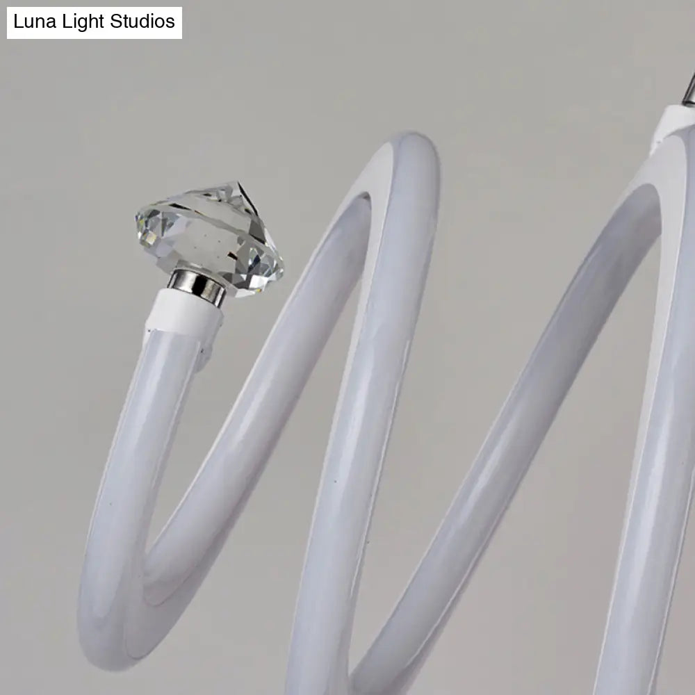 Lámpara de araña espiral LED blanca acrílica de estilo sencillo: elegante lámpara colgante para sala de estar