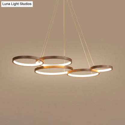 Lámpara colgante circular de estilo sencillo: araña LED acrílica con luz cálida/blanca - Impresionante luminaria