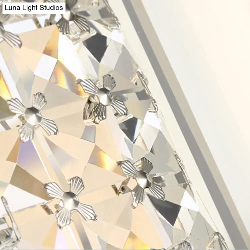 DecorBites™ DecorBites™ Simple Style Crystal Ceiling Light with 8 Chrome Heads - Bedroom Flush Mount Fixture