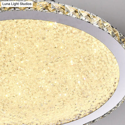 DecorBites™ DecorBites™ Simple Style Crystal Ceiling Mounted Flush Light Fixture with LED Disc in Chrome for Bedroom