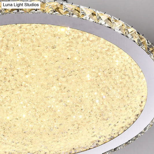 DecorBites™ DecorBites™ Simple Style Crystal Ceiling Mounted Flush Light Fixture with LED Disc in Chrome for Bedroom