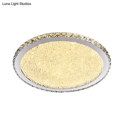 DecorBites™ DecorBites™ Simple Style Crystal Ceiling Mounted Flush Light Fixture with LED Disc in Chrome for Bedroom