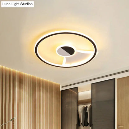 DecorBites™ DecorBites™ Simple Style LED Acrylic Flush Ceiling Light – Black/White, 16"/19.5"/23.5" Dia LED Ceiling Lamp for Bedroom (Warm/White)