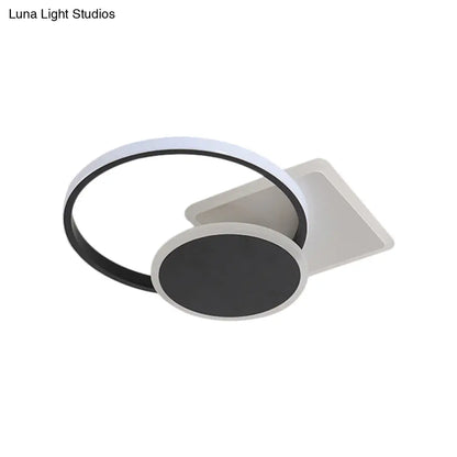DecorBites™ DecorBites™ Simple Style LED Ceiling Lamp in Black with Acrylic Design, Warm/White Light, 16.5"/20.5" Width