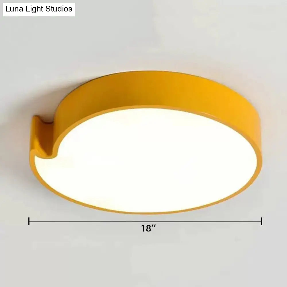 DecorBites™ DecorBites™ Simple Style Round Flush Mount Ceiling Light for Living Room - Acrylic and Metal Construction