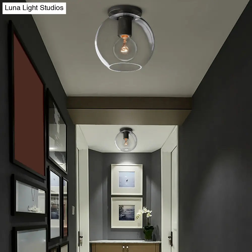 DecorBites™ DecorBites™ Simple Transparent Glass Geometric Flushmount Ceiling Light - 1-Light Aisle Fixture