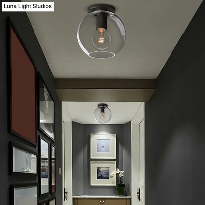 DecorBites™ DecorBites™ Simple Transparent Glass Geometric Flushmount Ceiling Light - 1-Light Aisle Fixture