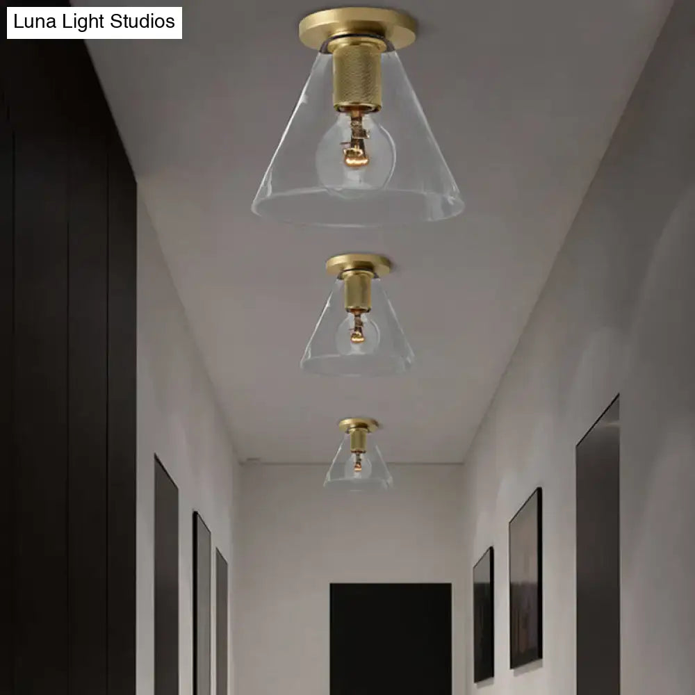 DecorBites™ DecorBites™ Simple Transparent Glass Geometric Flushmount Ceiling Light - 1-Light Aisle Fixture