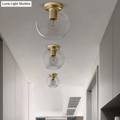 DecorBites™ DecorBites™ Simple Transparent Glass Geometric Flushmount Ceiling Light - 1-Light Aisle Fixture