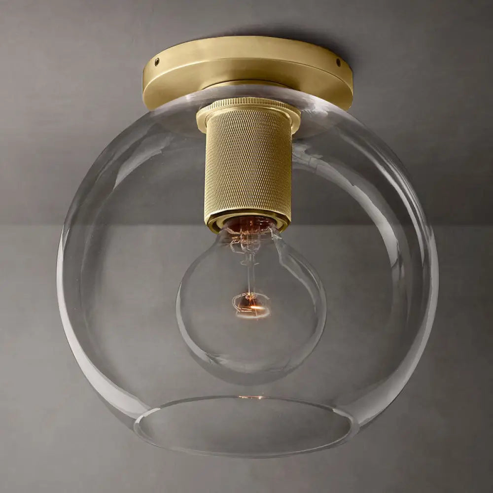 DecorBites™ DecorBites™ Simple Transparent Glass Geometric Flushmount Ceiling Light - 1-Light Aisle Fixture