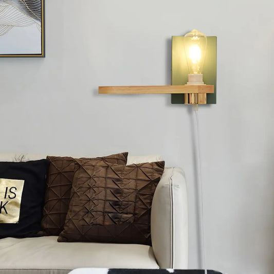 DecorBites™ DecorBites™ Simple Wall Mounted Lighting Fixture in Black/Green Metal with 1 Light Bare Bulb for Corridor