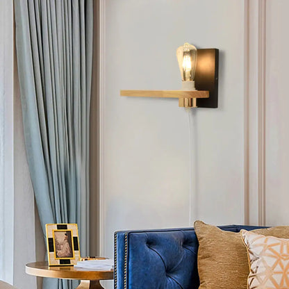 DecorBites™ DecorBites™ Simple Wall Mounted Lighting Fixture in Black/Green Metal with 1 Light Bare Bulb for Corridor