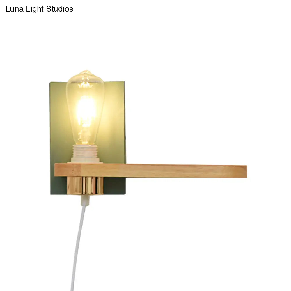 DecorBites™ DecorBites™ Simple Wall Mounted Lighting Fixture in Black/Green Metal with 1 Light Bare Bulb for Corridor