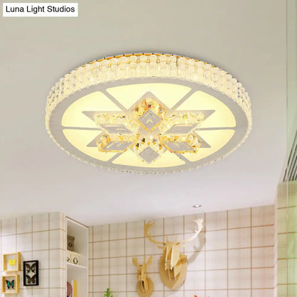 DecorBites™ DecorBites™ Simple White LED Crystal Flush Mount Lamp - Star/Flower Design | Close to Ceiling Light Fixture for Bedroom