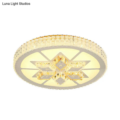 DecorBites™ DecorBites™ Simple White LED Crystal Flush Mount Lamp - Star/Flower Design | Close to Ceiling Light Fixture for Bedroom