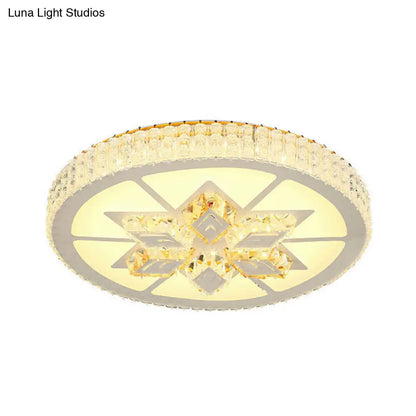 DecorBites™ DecorBites™ Simple White LED Crystal Flush Mount Lamp - Star/Flower Design | Close to Ceiling Light Fixture for Bedroom