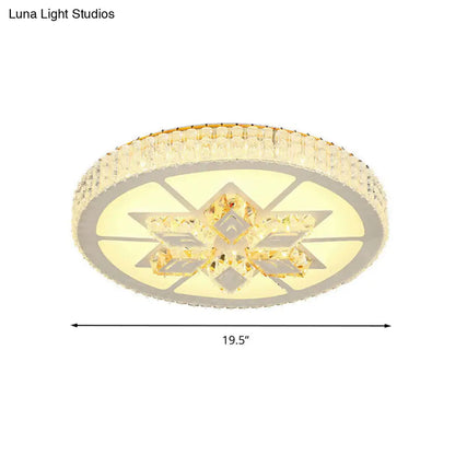 DecorBites™ DecorBites™ Simple White LED Crystal Flush Mount Lamp - Star/Flower Design | Close to Ceiling Light Fixture for Bedroom