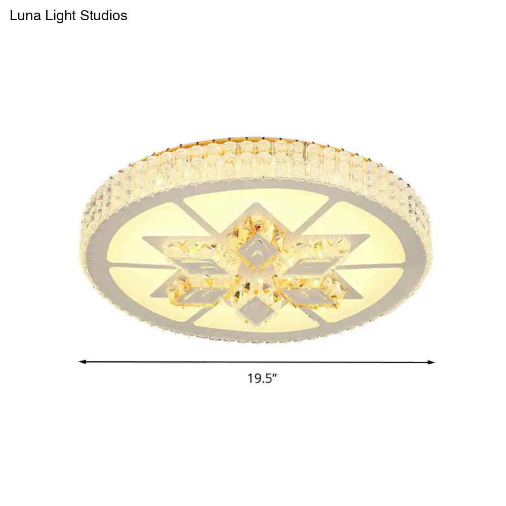 DecorBites™ DecorBites™ Simple White LED Crystal Flush Mount Lamp - Star/Flower Design | Close to Ceiling Light Fixture for Bedroom