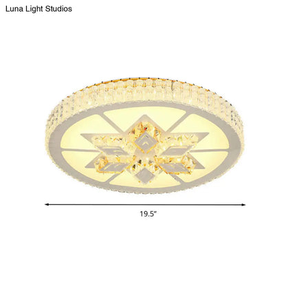 DecorBites™ DecorBites™ Simple White LED Crystal Flush Mount Lamp - Star/Flower Design | Close to Ceiling Light Fixture for Bedroom