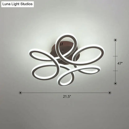 DecorBites™ DecorBites™ Simplicity Floral LED Ceiling Flush Light Fixture for your Bedroom