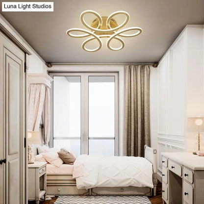 DecorBites™ DecorBites™ Simplicity Floral LED Ceiling Flush Light Fixture for your Bedroom