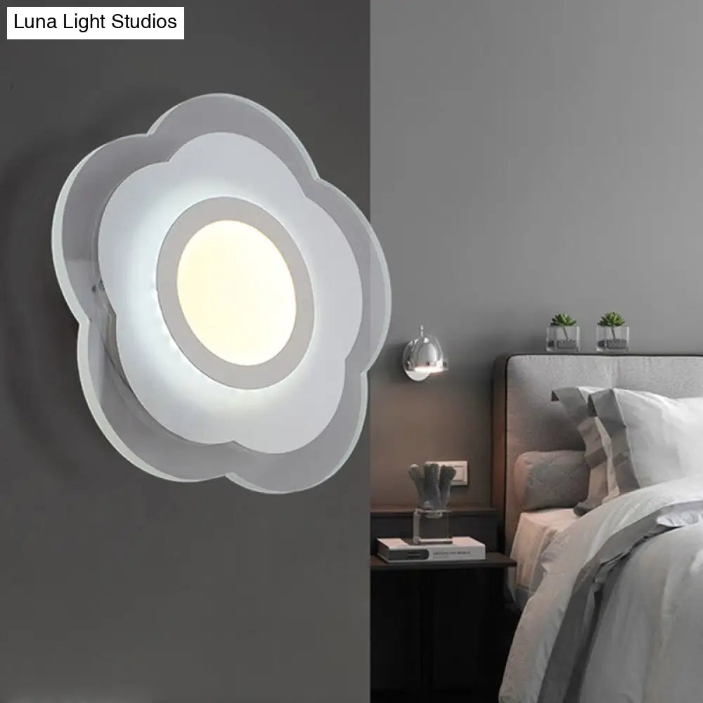 DecorBites™ DecorBites™ Simplicity Flush Wall Sconce: Bedroom LED Wall Light Kit in Warm/White Light