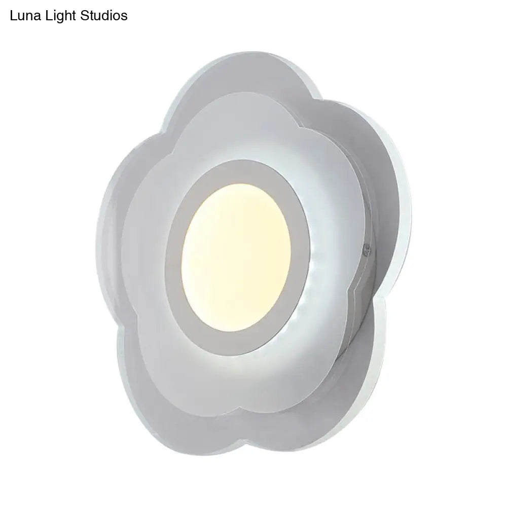 DecorBites™ DecorBites™ Simplicity Flush Wall Sconce: Bedroom LED Wall Light Kit in Warm/White Light