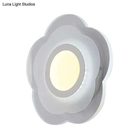 DecorBites™ DecorBites™ Simplicity Flush Wall Sconce: Bedroom LED Wall Light Kit in Warm/White Light